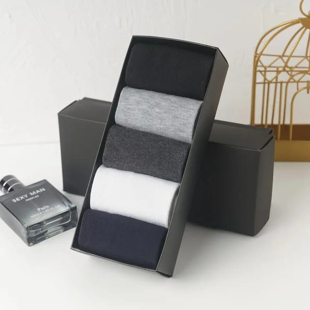 5 Pairs Gifts Box Breathable Business Men Socks